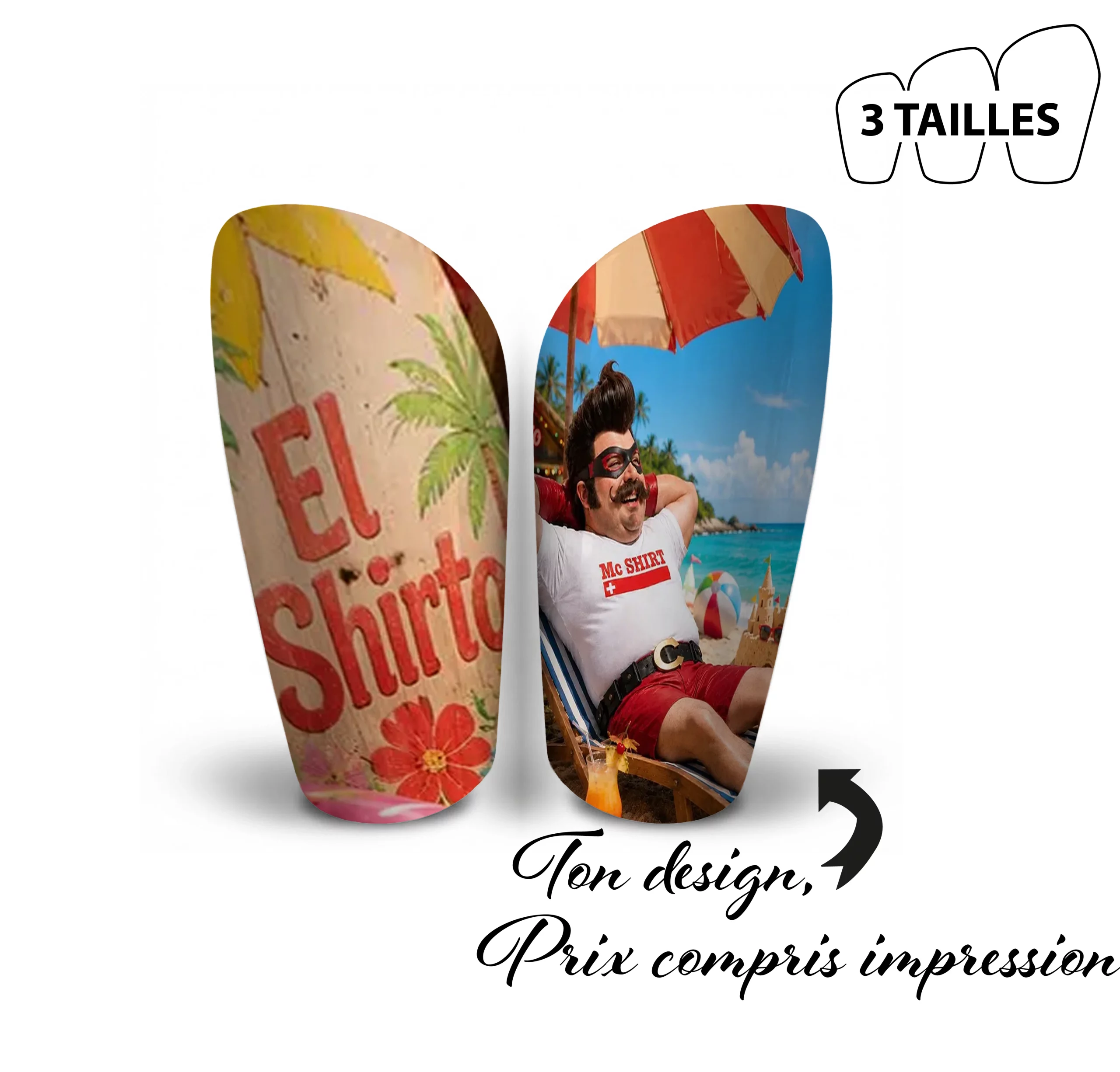 Protège-tibias 3D pour sublimation -  diverses tailles